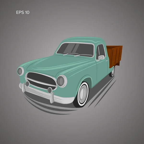 Oude retro boer pick-up truck vector illustratie-pictogram. — Stockvector