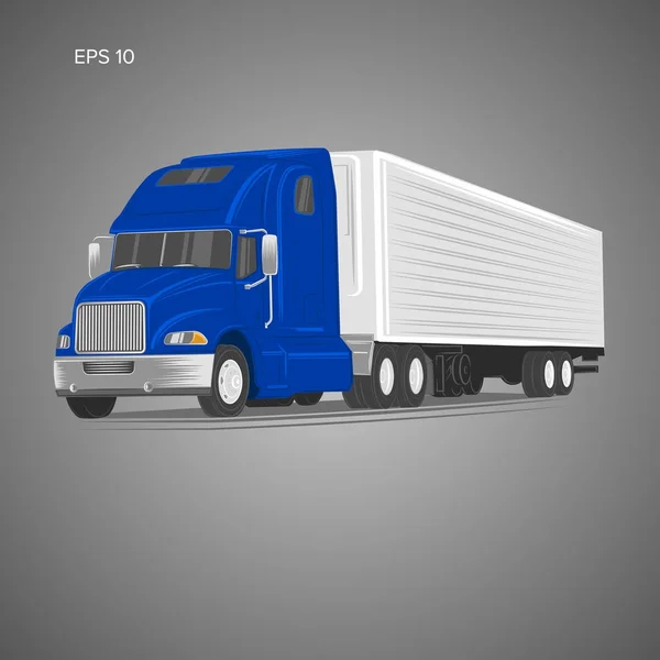 Moderne Amerikaanse truck vectorillustratie. Zwaar transport foto — Stockvector