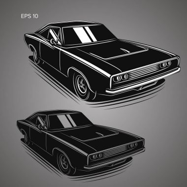Klasik Amerikan arabası vektör çizim