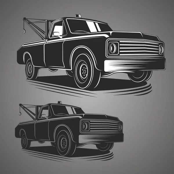 Oude vintage sleepwagen vector illustratie. Retro-bedrijfsvoertuig. — Stockvector