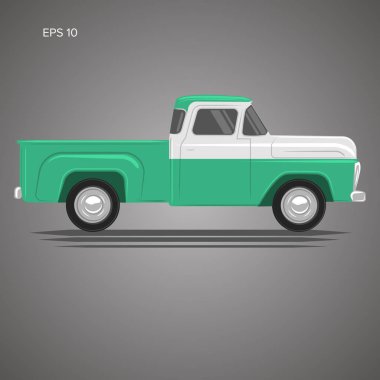Eski bir eski kamyonet vektör çizimi. Vintage taşıma aracı