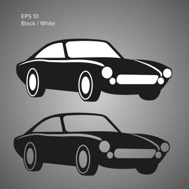 Klasik spor araba vektör çizimi. Avrupa klasiği