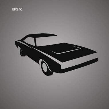 Klasik Amerikan arabası vektör çizim. Güçlü antika otomobil. Efsane araba