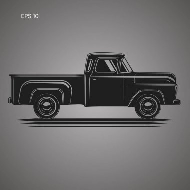 Eski retro kamyonet vektör çizim.