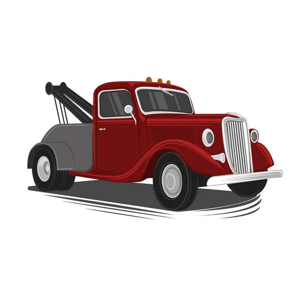 Oude vintage sleepwagen vector illustratie. Retro-bedrijfsvoertuig. — Stockvector