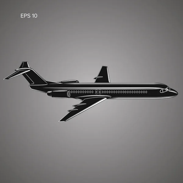 Nowożytny bliźniaczy silnik odrzutowy samolot pasażerski wektor ilustracja. — Wektor stockowy