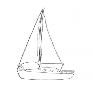 Küçük yelkenli vektör çizim.