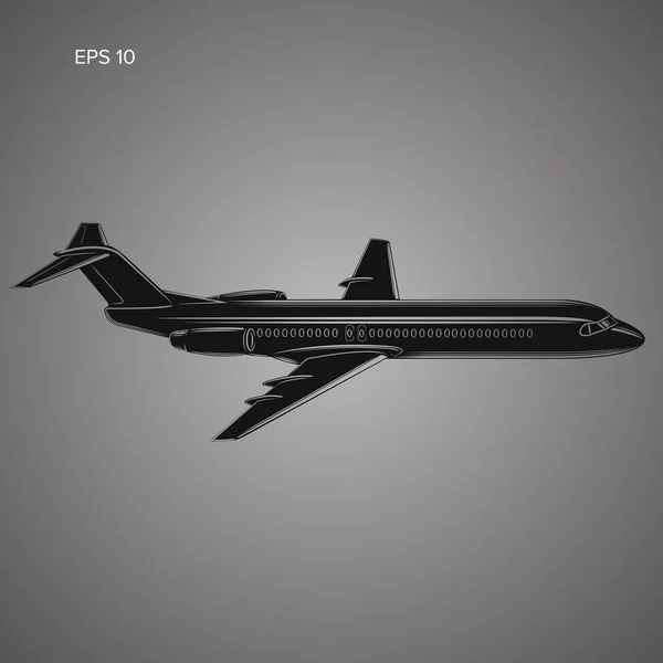 现代双引擎喷射客机矢量图. — 图库矢量图片
