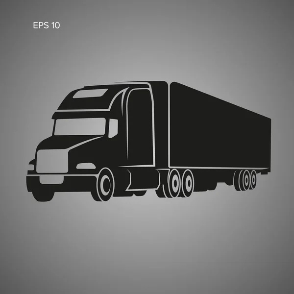 Modern american truck vector illustration. Heavy transport picture — Stock Vector