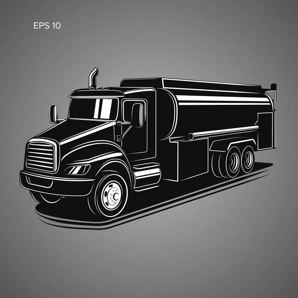 Tank kamyon vektör çizim. Modern tanker izole vektör — Stok Vektör