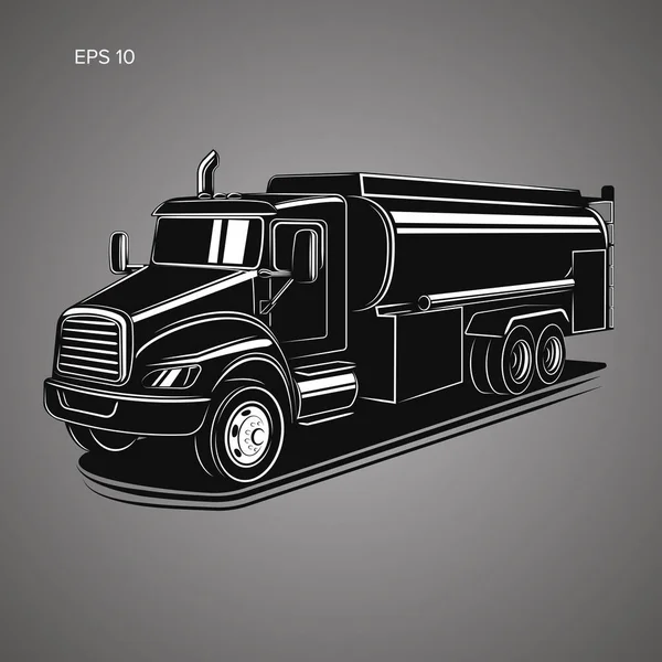 Tank kamyon vektör çizim. Modern tanker izole vektör