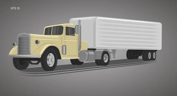 Vintage americano caminhão vetor ilustração. Camião de carga retro . —  Vetores de Stock