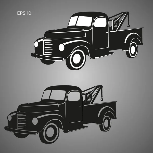 Oude vintage sleepwagen vector illustratie. Retro-bedrijfsvoertuig. — Stockvector