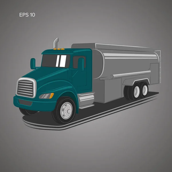 Δεξαμενή φορτηγό διανυσματικά εικονογράφηση. Σύγχρονα βυτιοφόρα απομονωμένες διάνυσμα — Διανυσματικό Αρχείο