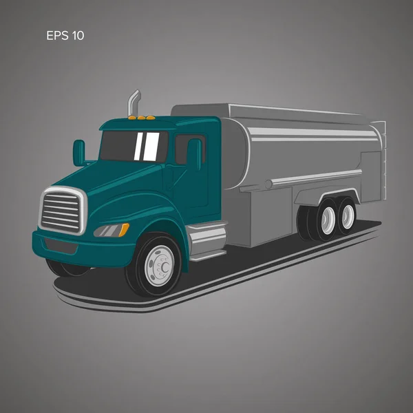 Tank vrachtwagen vectorillustratie. Moderne tanker geïsoleerde vector — Stockvector