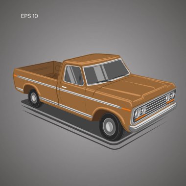 Eski retro kamyonet vektör çizim.