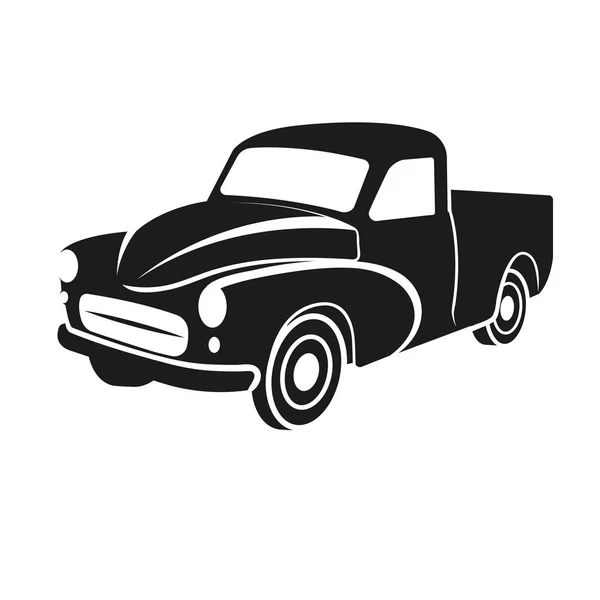 Antiguo icono de ilustración de vector de camioneta retro agricultor . — Vector de stock
