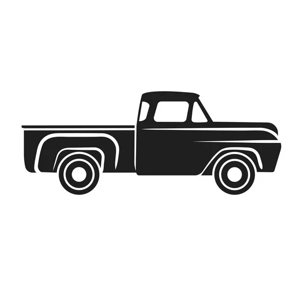 Oude retro pick-up truck vector illustratie. Vintage transportvoertuig — Stockvector