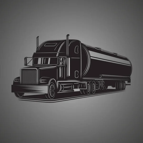 タンク トラック ベクトル イラスト。現代タンカー分離ベクトル — ストックベクタ