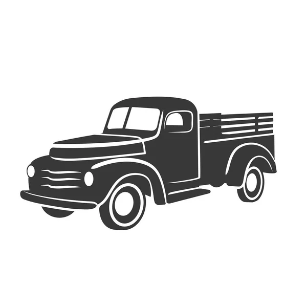 Stary retro pickup wektor ilustracji. Klasyczny pojazd transportowy — Wektor stockowy