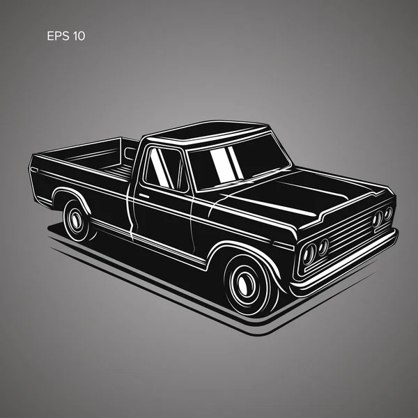 Oude retro pick-up truck vectorillustratie. — Stockvector