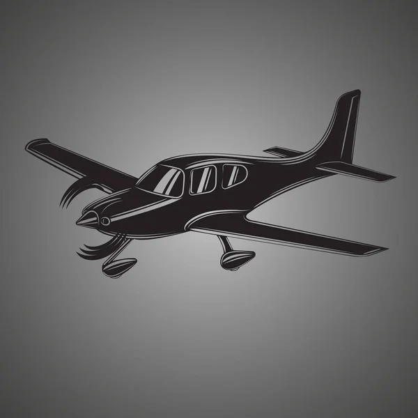 Illustration eines kleinen ebenen Vektors. Einmotorige Passagierflugzeuge. — Stockvektor