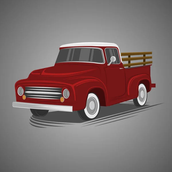 Ilustración del viejo vector de camioneta retro. Vehículo de transporte Vintage — Vector de stock