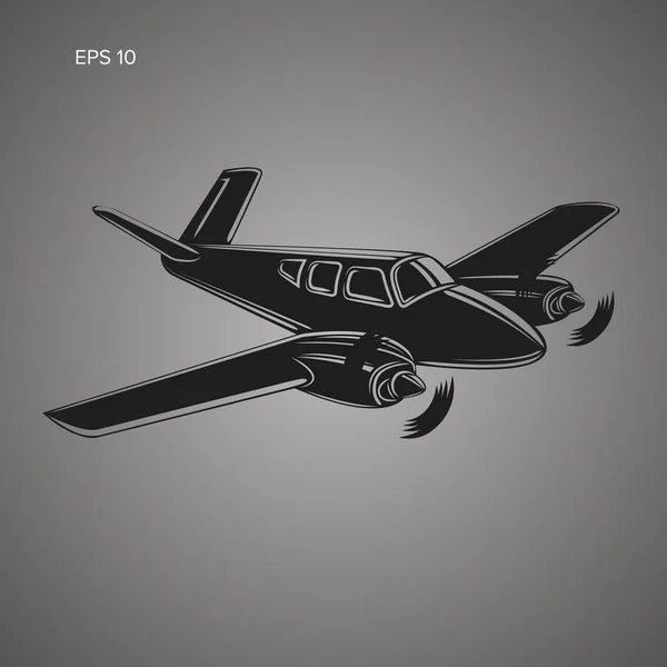 Ilustración de pequeño vector plano. Aviones de pasajeros de doble motor . — Vector de stock