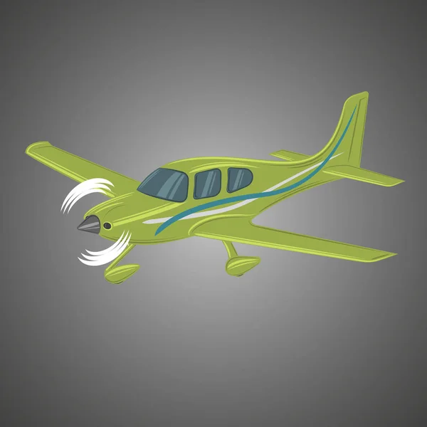 小さな平面ベクトル イラスト。単一エンジン推進旅客航空機. — ストックベクタ
