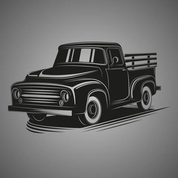 Oude retro pick-up truck vector illustratie. Vintage transportvoertuig — Stockvector