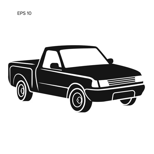 Moderne kleine pick-up truck vector illustratie pictogram. — Stockvector
