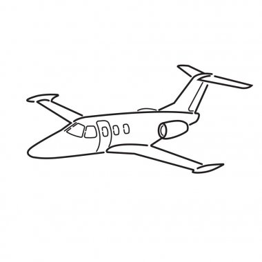 Küçük özel jet vektör. İş jet resimde. Lüks Tek Kişilik motorlu uçakta