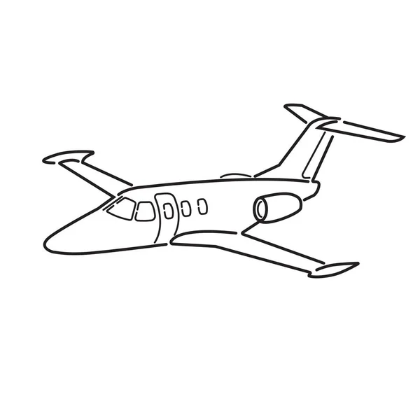 Piccolo vettore jet privato. Illustrazione di business jet. Piano del motore gemello di lusso — Vettoriale Stock