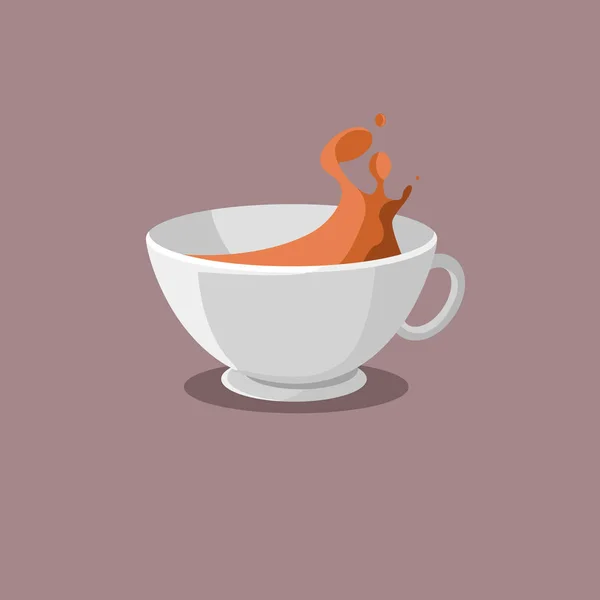 Egy csésze tea vektor illusztráció. Porcelánbögre forró teafilmekkel. — Stock Vector