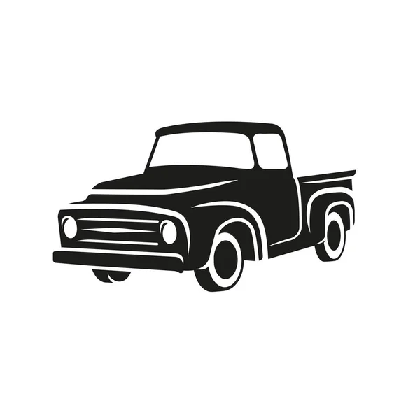 Παλιά ρετρό pickup φορτηγό διανυσματική εικόνα. Vintage όχημα μεταφοράς — Διανυσματικό Αρχείο