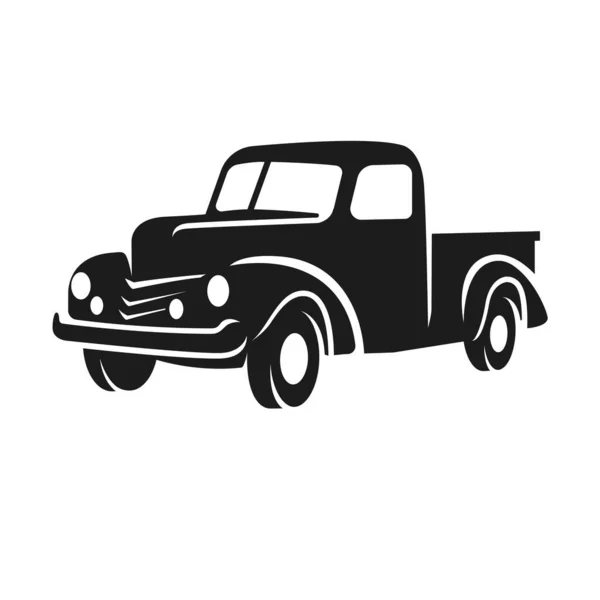 Stary retro pickup wektor ilustracji. Klasyczny pojazd transportowy — Wektor stockowy