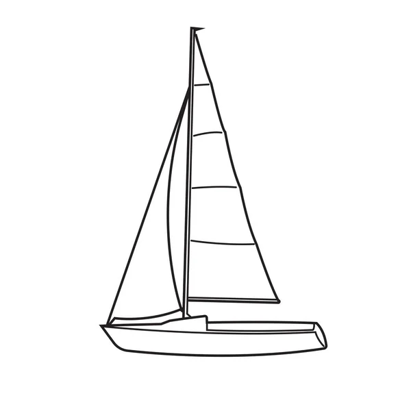Mała ilustracja wektora żaglówki. Mała łódź z żaglami — Wektor stockowy
