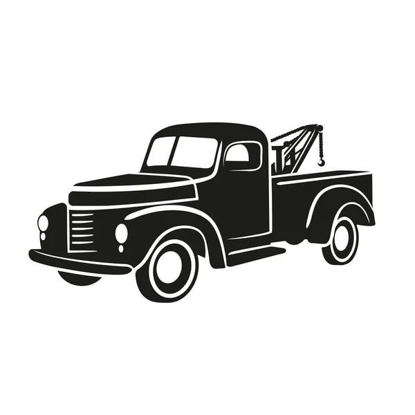 Oude vintage sleepwagen vector illustratie. Retro-bedrijfsvoertuig. — Stockvector