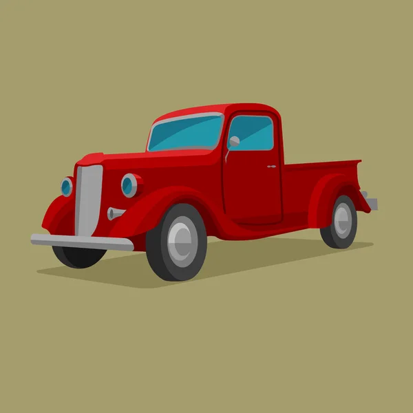 Oude retro pick-up truck vector illustratie. Vintage transportvoertuig — Stockvector