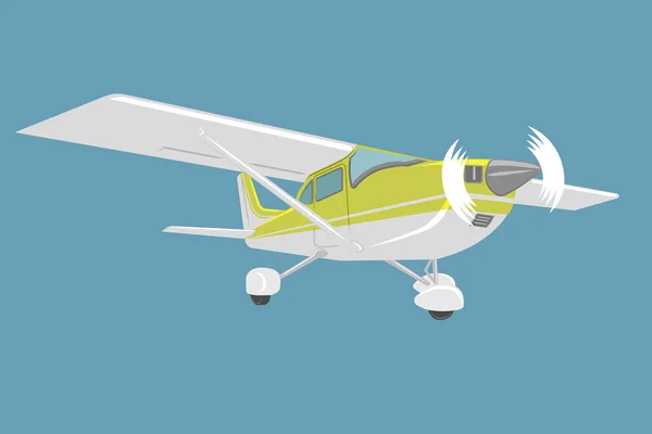 Small plane vector illustration. Single engine propelled aircraft. — Stock Vector