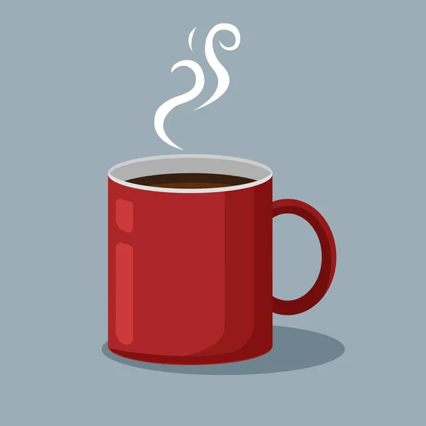 Egy csésze kofee vektor illusztráció. Porcelánbögre forró teafilmekkel. — Stock Vector