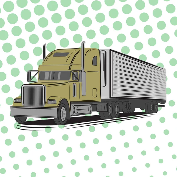 ヴィンテージアメリカのトラックベクトルイラスト。レトロな貨物トラックだ。貨物輸送機. — ストックベクタ