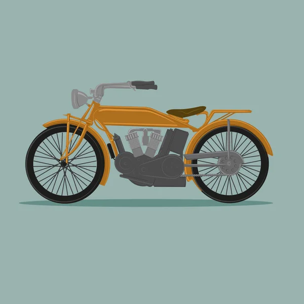 Винтажная векторная иллюстрация мотоцикла. Старый ретро-велосипед. Автомобиль старой школы . — стоковый вектор