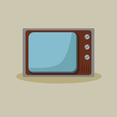 Eski bir televizyon. Retro televizyon yayın cihazı. Ev dekorasyonu düz tasarım biçimi