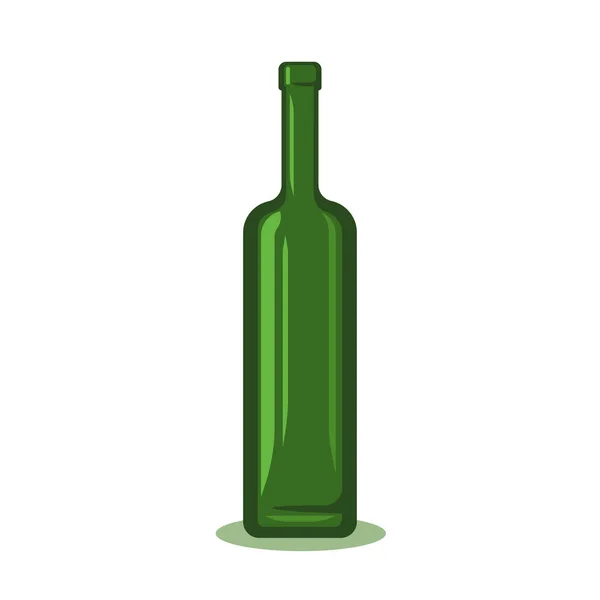 Bottle Vine Vector Illustration Unlabeled Corcked Bottle Simple Flat Icon — Stock Vector