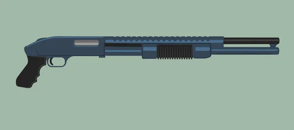 Pomp Actie Shotgun Vector Illustratie Krachtig Vuurwapen Militair Jachtgeweer — Stockvector