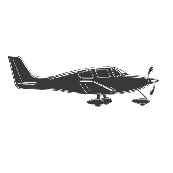 Ilustracja Wektorowa Mały Samolot Pojedynczy Silnik Napędzany Samolotów Ilustracja Wektorowa — Wektor stockowy
