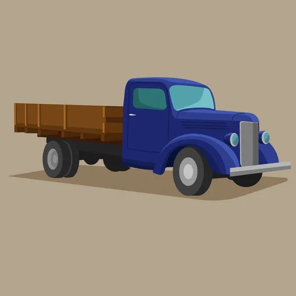 Παλιά Ρετρό Διανυσματική Απεικόνιση Φορτηγών Vintage Όχημα Μεταφοράς Προπολεμική Μηχανή — Διανυσματικό Αρχείο