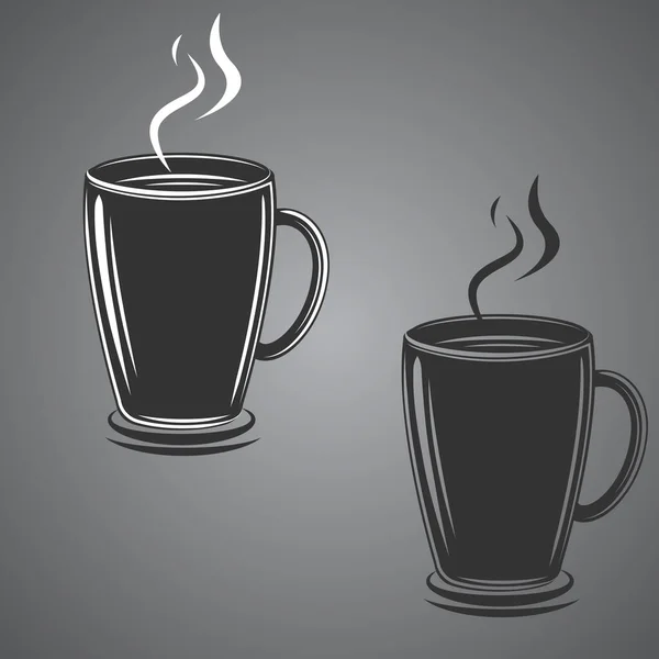 Egy Csésze Kofee Vektor Illusztráció Porcelán Bögre Forró Teás Képpel — Stock Vector