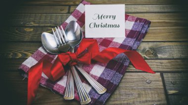 Festival kaşık ve çatal Kağıt ahşap tablo